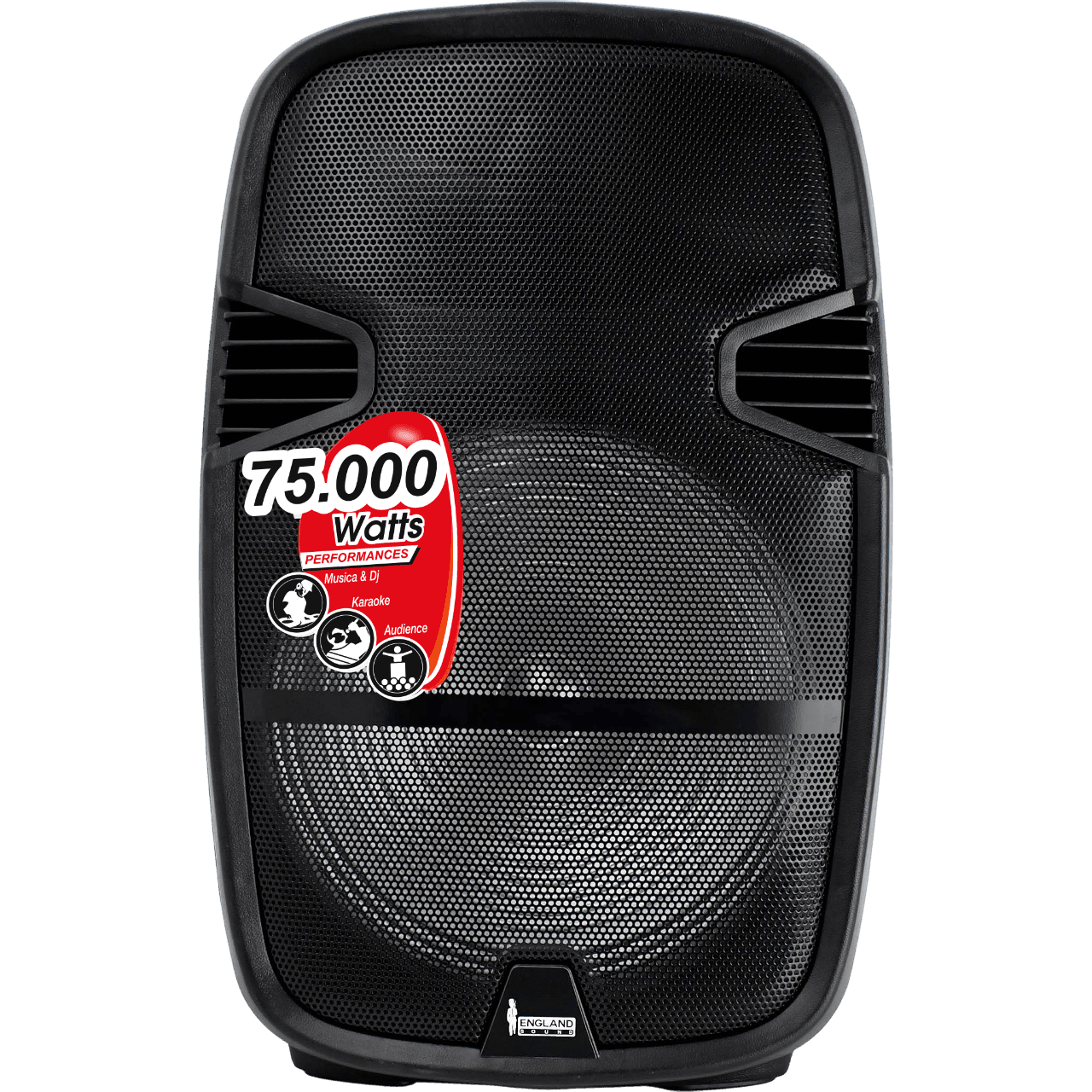 CAJA AMPLIFICADA CON BATERIA 15 PULG., 160.000W PMOP, REPRODUCTOR ANALOGICO DIGITAL, ENTRAJA JACK 1/4, 3.5MM, BASS & TREBLE, LUZ LED RGB, INCLUYE UN MICROFONO Y PEDESTAL - Miniatura 8
