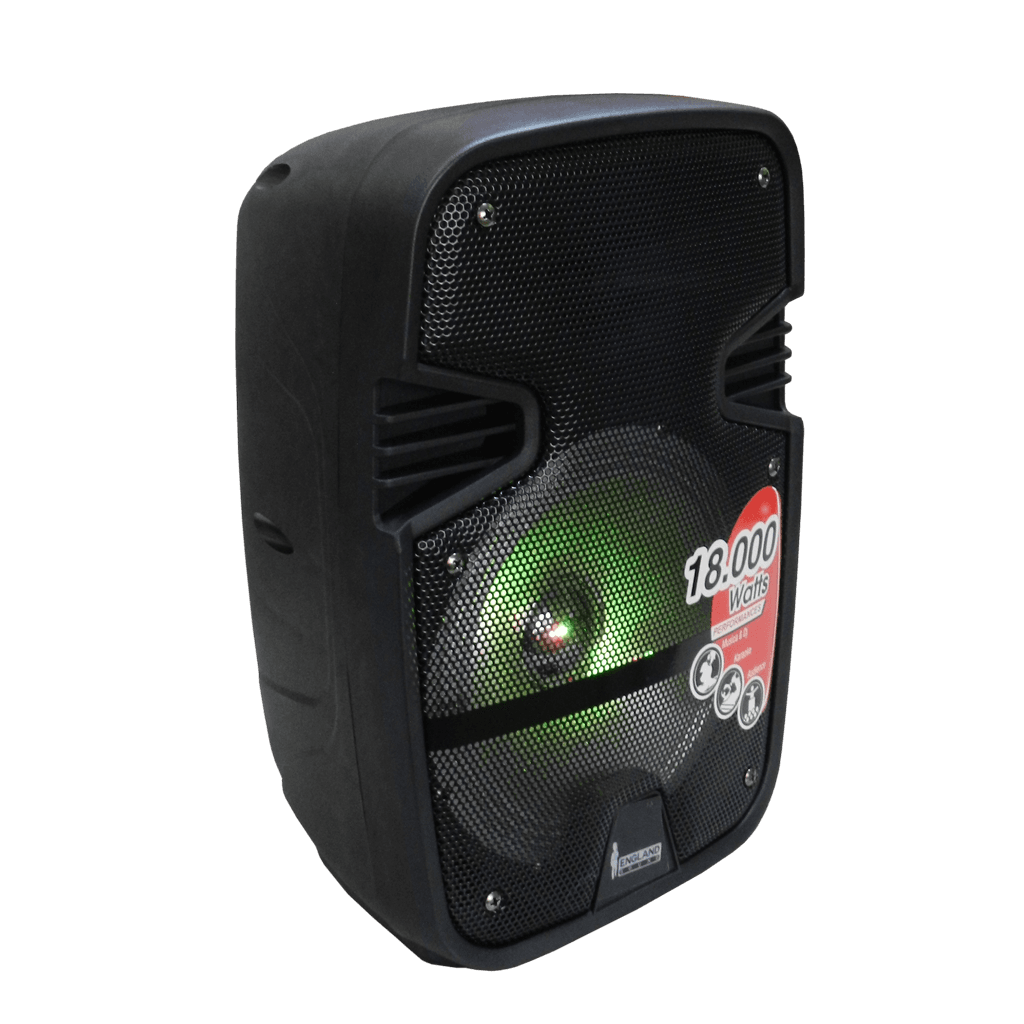 CAJA AMPLIFICADA CON BATERIA 8 PULG., 18.000W PMOP, BT, USB, MICRO SD