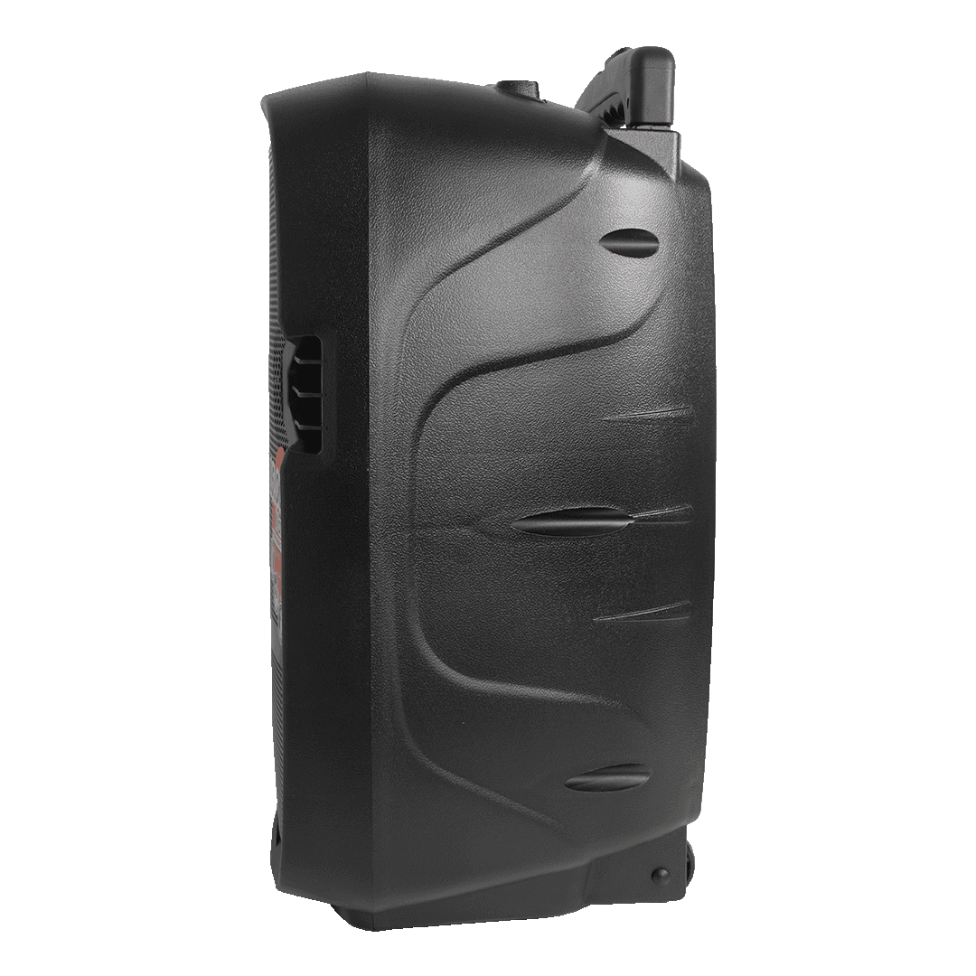 CAJA AMPLIFICADA CON BATERIA 10 PULG., 25.000W PMOP, BT, USB, MICRO SD, INCLUYE UN MICROFONO VHF - Miniatura 4