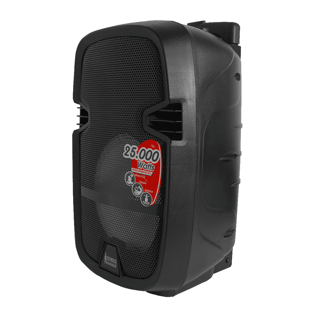 CAJA AMPLIFICADA CON BATERIA 10 PULG., 25.000W PMOP, BT, USB, MICRO SD, INCLUYE UN MICROFONO VHF - Miniatura 6