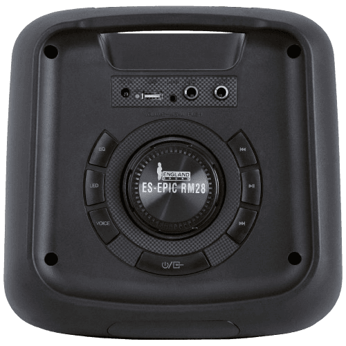 CAJA AMPLIFICADA CON BATERIA 2X8 PULG., 28.000W PMOP, REPRODUCTOR ANALOGICO DIGITAL,ENTRAJA JACK 1/4, 3.5MM, BASS & TREBLE, LUZ LED RGB, INCLUYE UN MICROFONO - Miniatura 3