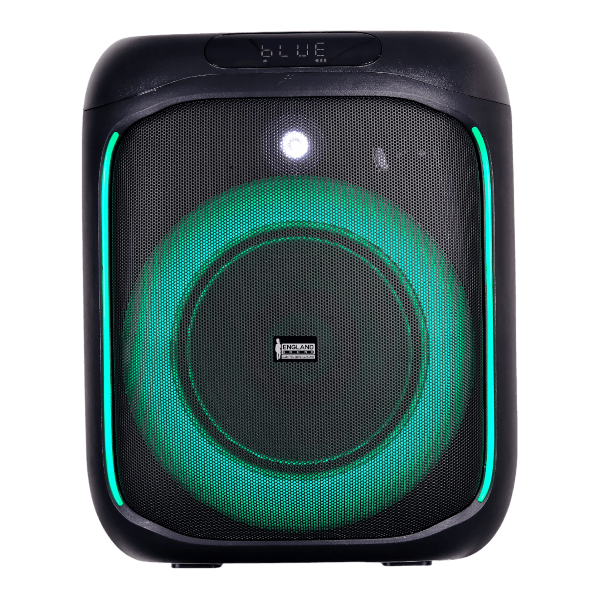 CAJA AMPL. CON BATERIA 6.5 PULG., REPRODUCTOR ANALOGICO DIGITAL, ENTRAJA JACK 1/4, 3.5MM, BASS & TREBLE, LUZ LED RGB, INCLUYE UN MICROFONO