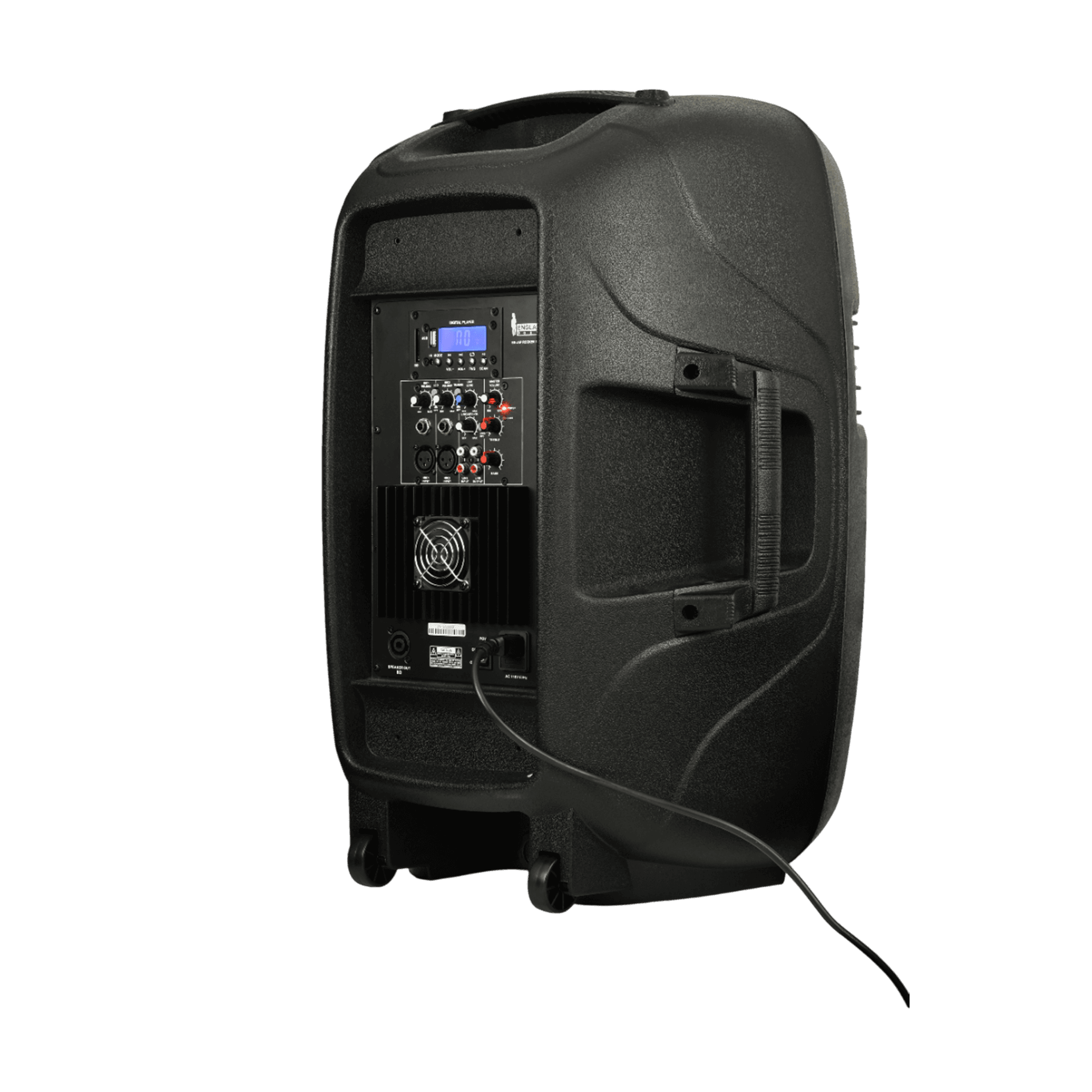 CAJA AMPLIFICADA 15 PULG., 160.000W PMOP,  1 MIC 1/4 Y XLR, BASS & TREBLE, ENTRADA  XLR, RCA, SALIDA XLRS Y SPEAKON INCLUYE MICROFONO Y PEDESTAL - Miniatura 4