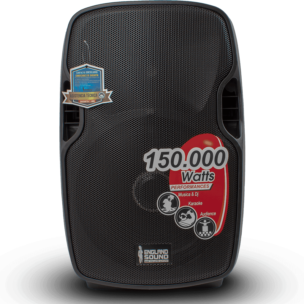 CAJA AMPLIFICADA 15 PULG., 150.000W PMOP, 2 MIC 1/4 Y XLR, EQ 5 BANDAS, ENTRADA  XLR, RCA, SALIDA XLRS Y SPEAKON INCLUYE MICROFONO Y PEDESTAL - Miniatura 2
