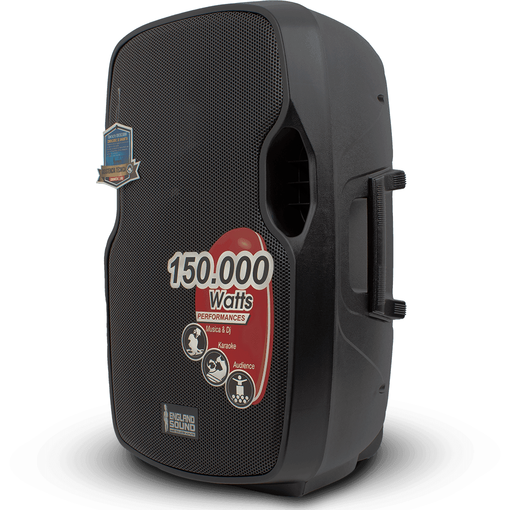 CAJA AMPLIFICADA 15 PULG., 150.000W PMOP, 2 MIC 1/4 Y XLR, EQ 5 BANDAS, ENTRADA  XLR, RCA, SALIDA XLRS Y SPEAKON INCLUYE MICROFONO Y PEDESTAL - Miniatura 5