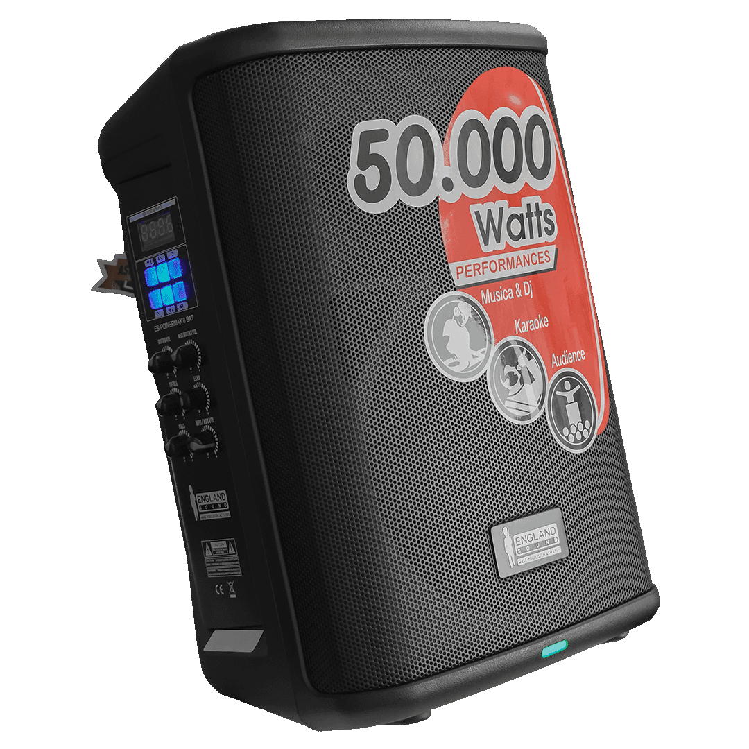 CAJA AMPLIFICADA 8 PULG., 100W RMS, REPRODUCTOR ANALOGICO DIGITAL,ENTRADA JACK 1/4, 3.5MM, EQ BASS & TREBLE, BATERIA  12V 4.5A - Miniatura 6