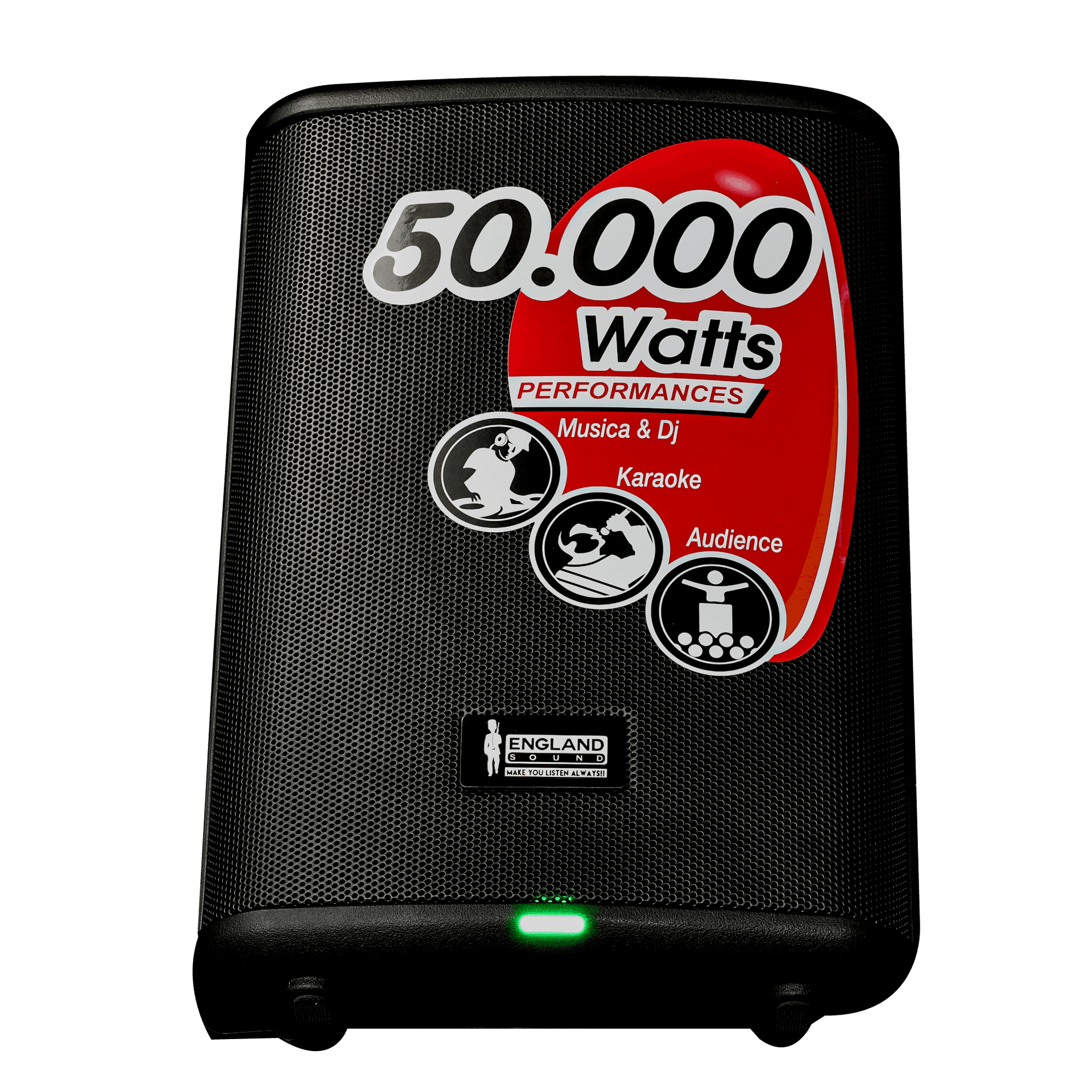 CAJA AMPLIFICADA 8 PULG., 100W RMS, REPRODUCTOR ANALOGICO DIGITAL,ENTRADA JACK 1/4, 3.5MM, EQ BASS & TREBLE, BATERIA  12V 4.5A - Miniatura 9