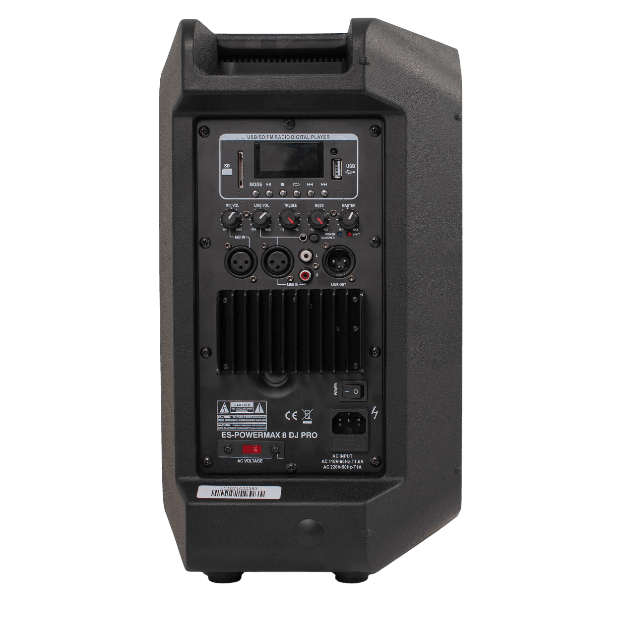 CAJA AMPLIFICADA 8 PULG., 100W RMS, 1 MIC XLR, BASS & TREBLE, ENTRADA DE LINEA 3.5, XLR, RCA, SALIDA XLR, INCLUYE MICROFONO - Miniatura 3