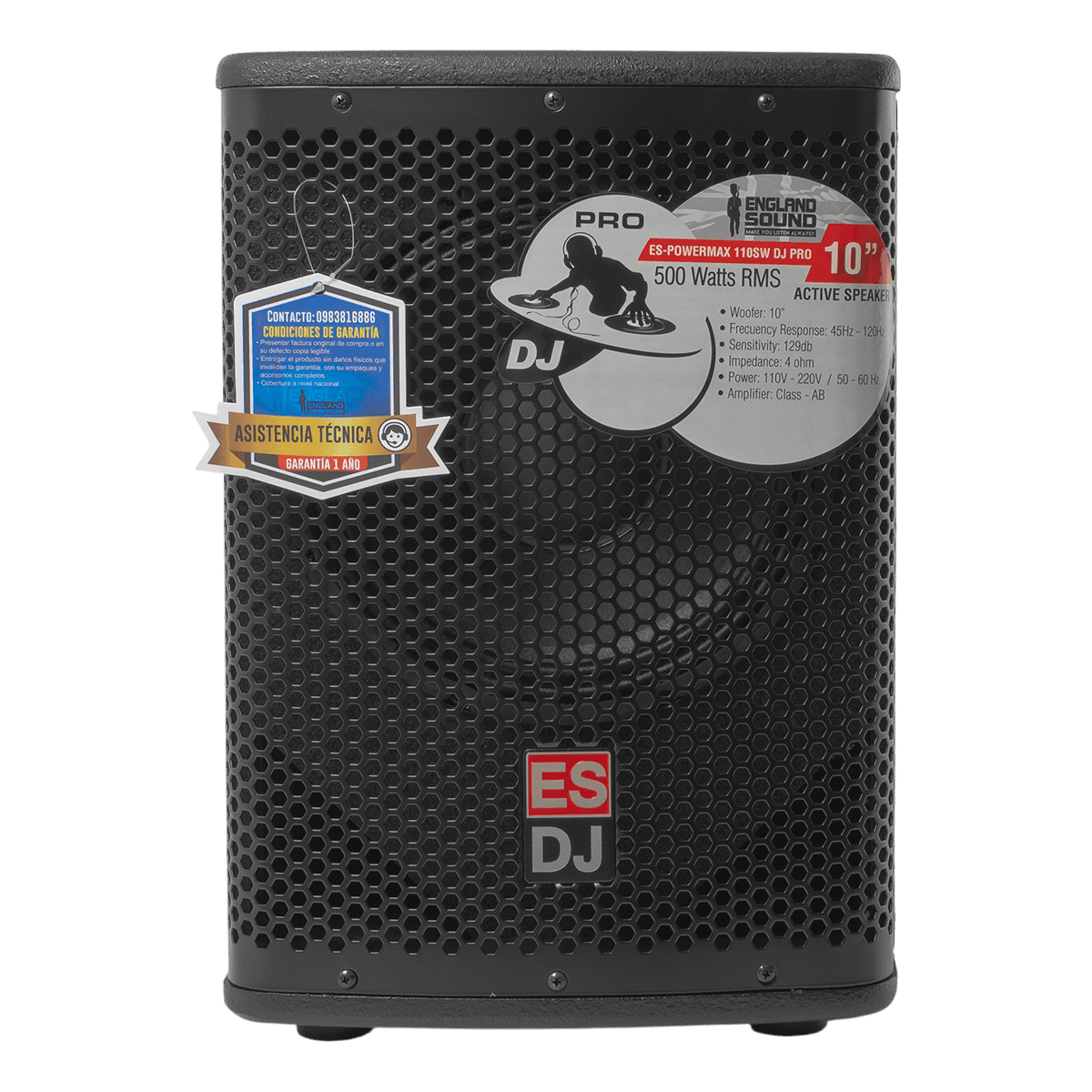 SUB-BAJO AMPLIFICADO 10 PULG., 250W RMS, 126DB SPL - Miniatura 2