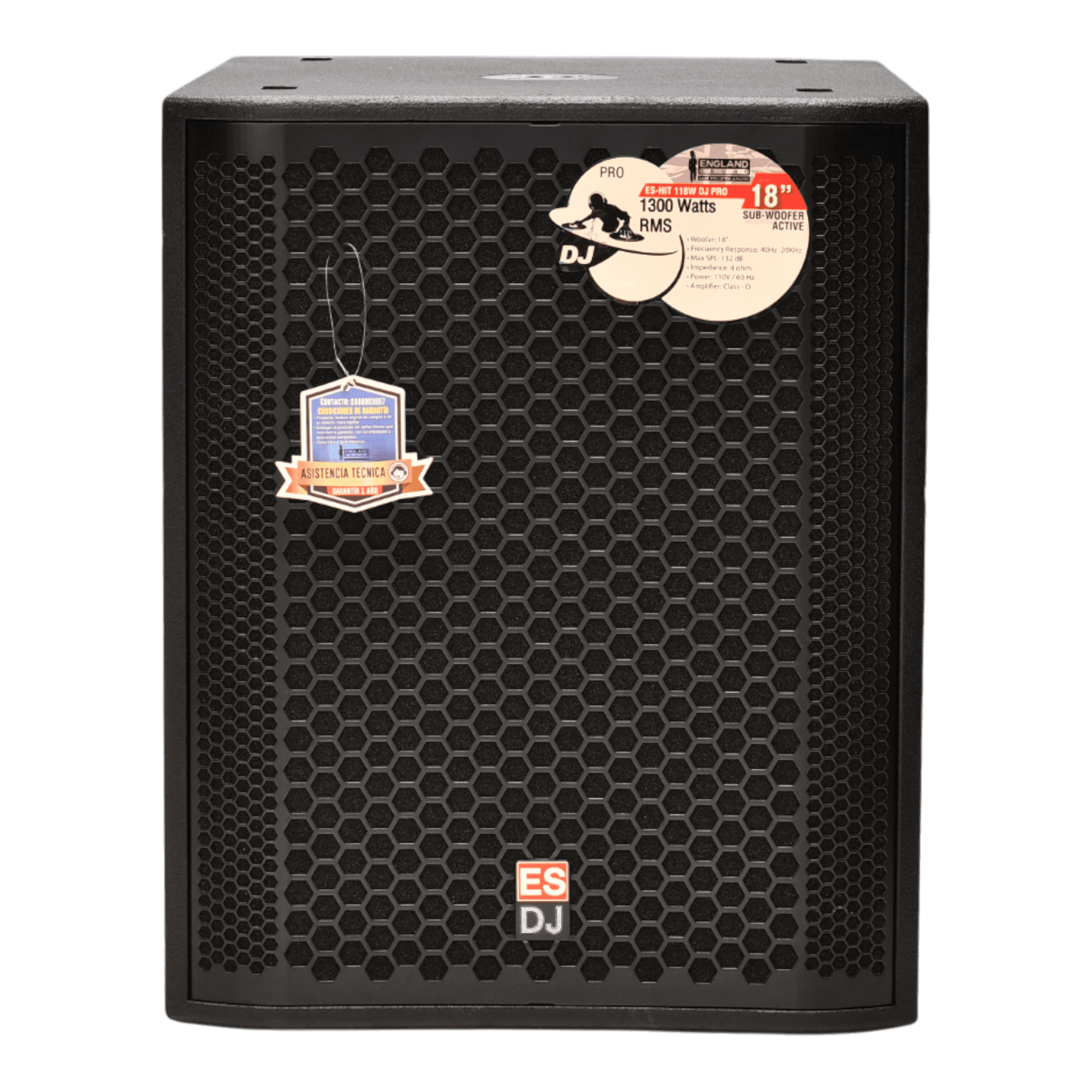 SUB-BAJO AMP. 18 PULG., 1000W RMS, 132DB SPL, CORTE DE FREC 80HZ - 200HZ