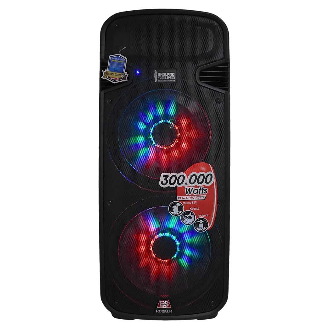 CAJA AMPLIFICADA 2X15 PULG., 450.000W PMOP, BT, USB, SD, INCLUYE UN MICROFONO - Miniatura 2