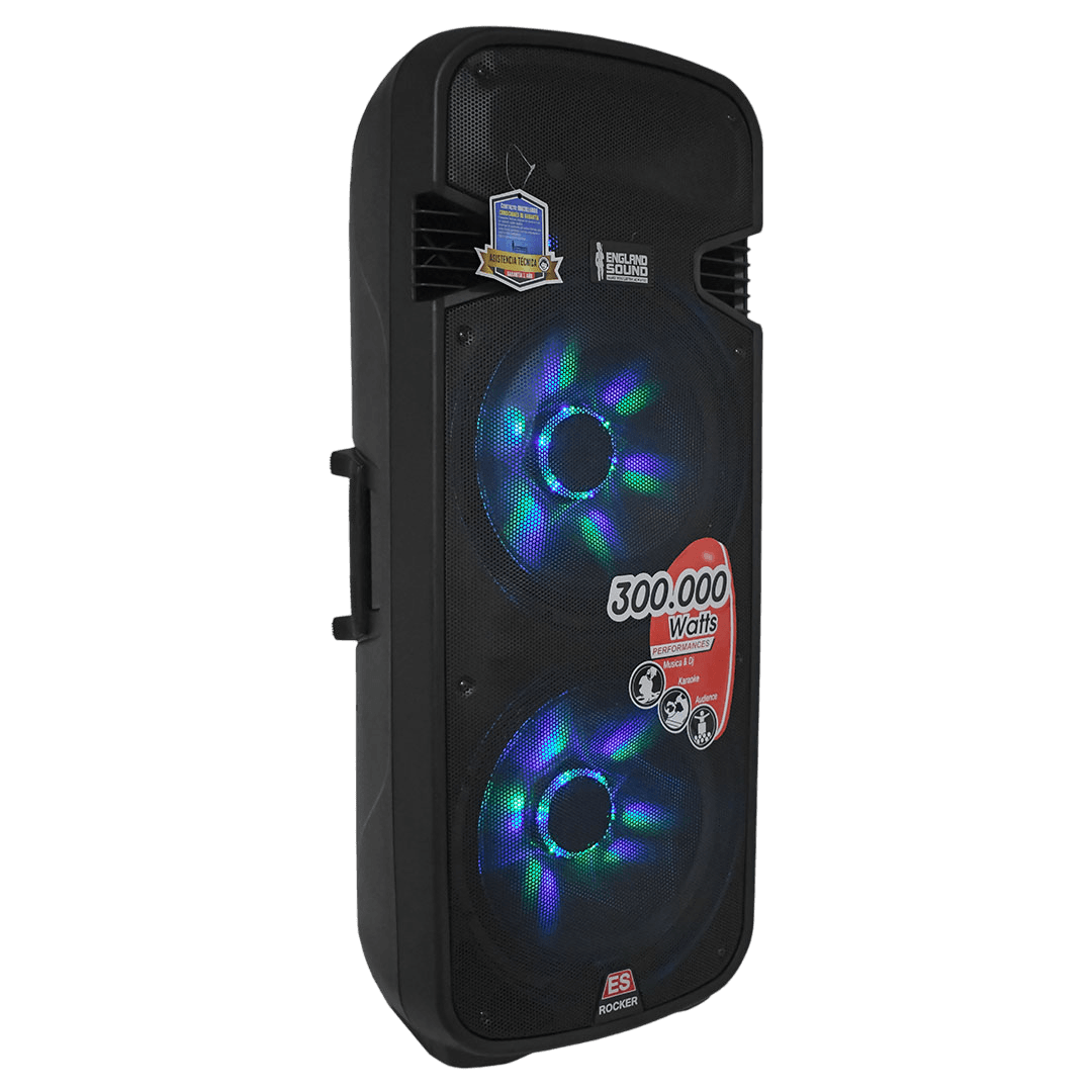 CAJA AMPLIFICADA 2X15 PULG., 450.000W PMOP, BT, USB, SD, INCLUYE UN MICROFONO - Miniatura 4