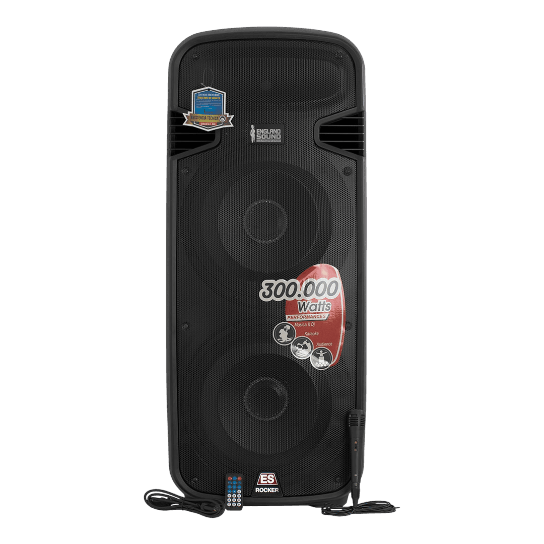 CAJA AMPLIFICADA 2X15 PULG., 450.000W PMOP, BT, USB, SD, INCLUYE UN MICROFONO - Miniatura 7