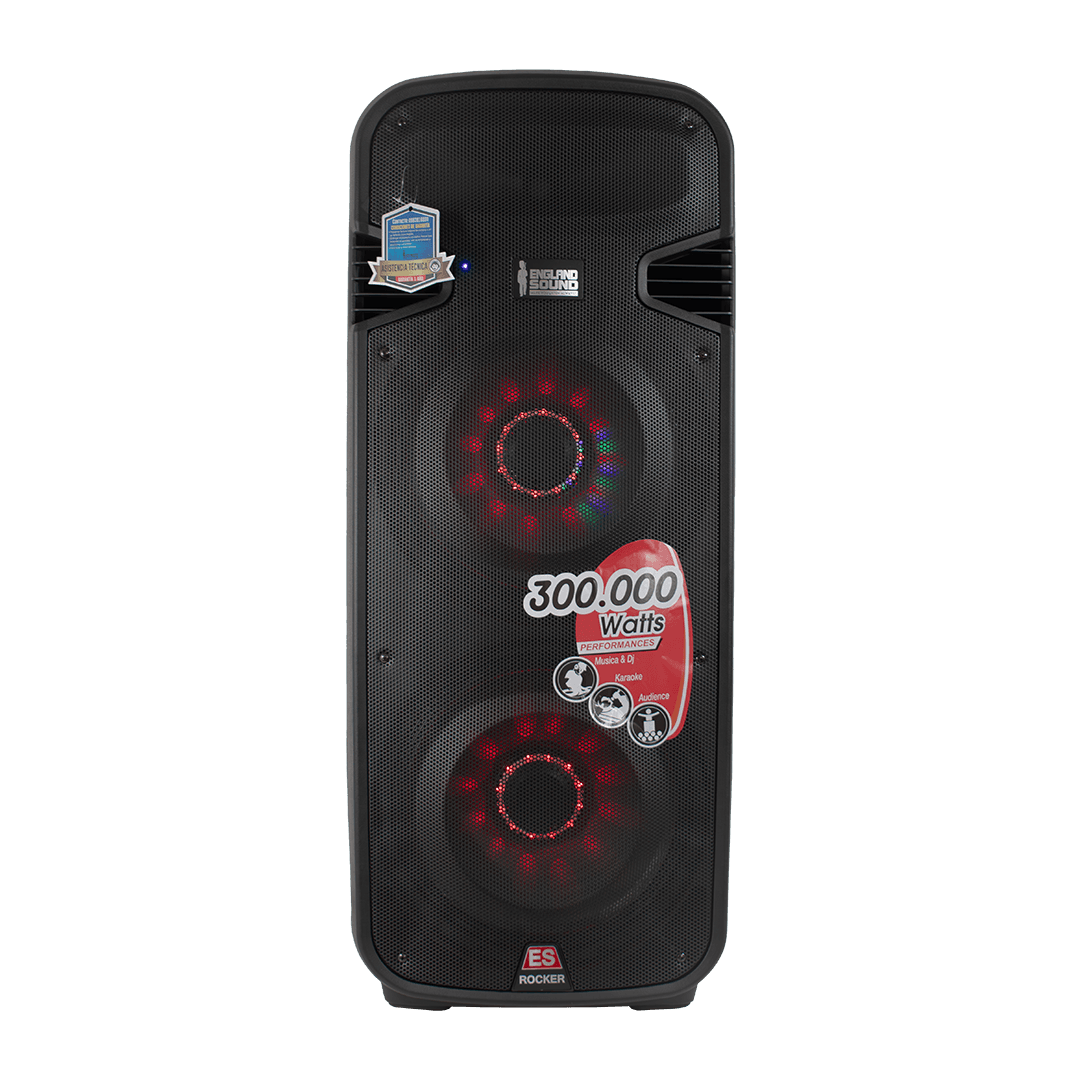 CAJA AMPLIFICADA 2X15 PULG., 450.000W PMOP, BT, USB, SD, INCLUYE 2 MICROFONOS VHF - Miniatura 2