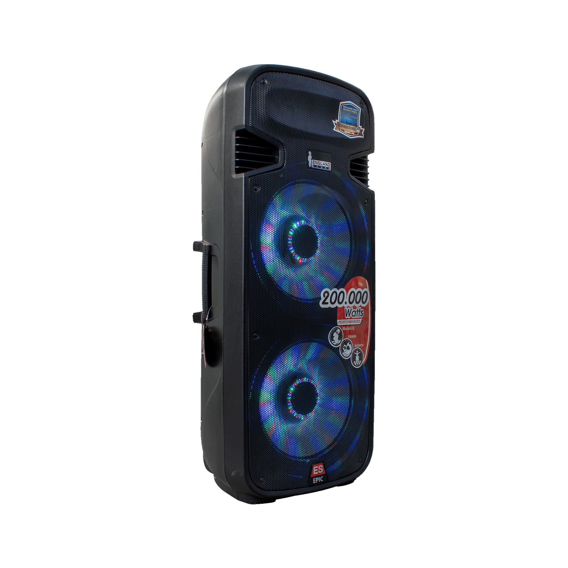 CAJA AMPLIFICADA 2X15 PULG., 400.000W PMOP, 2 MIC 1/4 Y XLR, EQ 5 BANDAS, ENTRADA  XLR, RCA, SALIDA XLRS Y SPEAKON INCLUYE MICROFONO - Miniatura 9