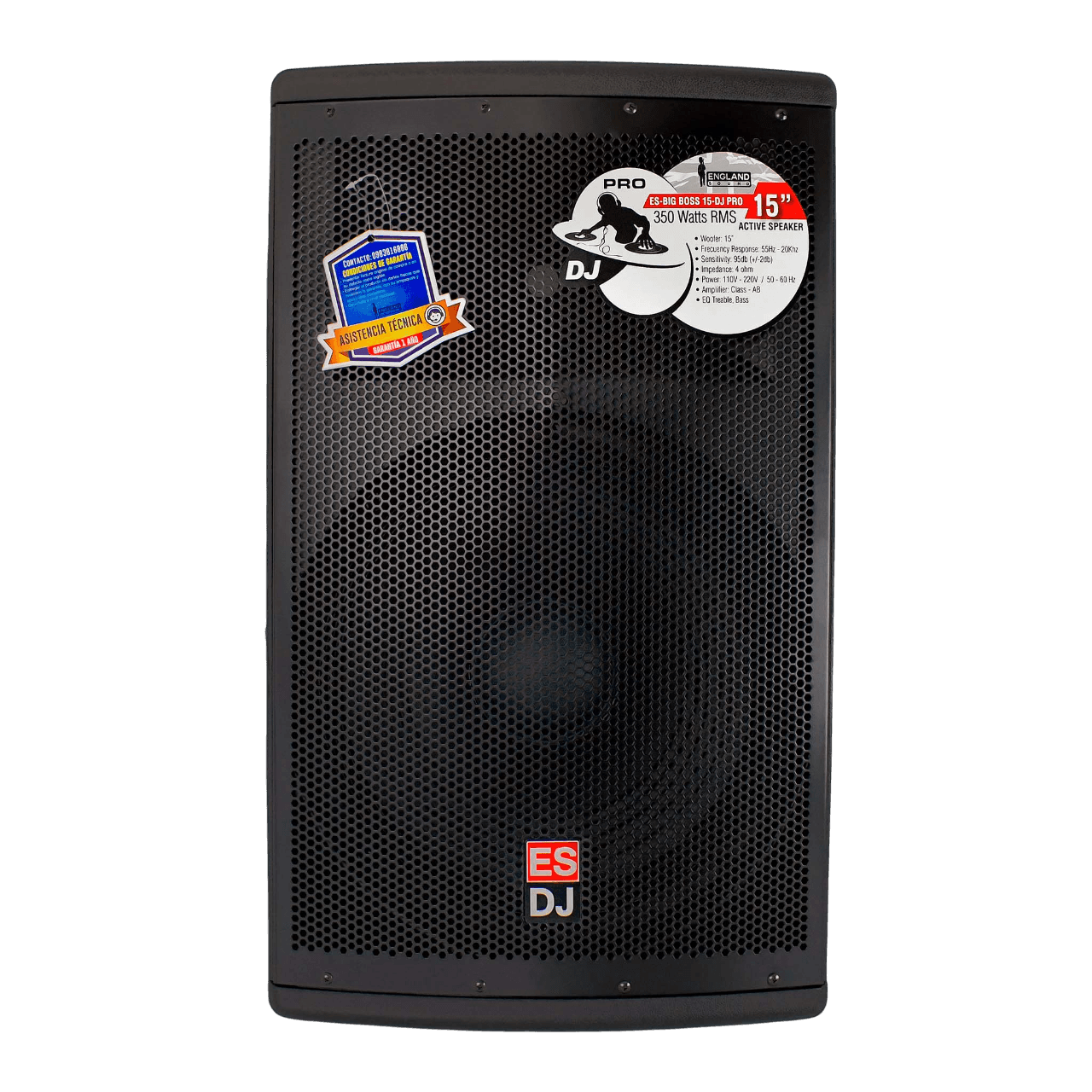 CAJA AMPLIFICADA 15 PULG., 350W RMS, 1 MIC 1/4 Y XLR, BASS & TREBLE, ENTRADA  XLR, RCA, SALIDA XLRS Y SPEAKON INCLUYE MICROFONO - Miniatura 2