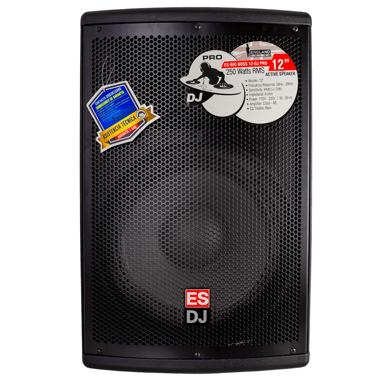 CAJA AMPLIFICADA 12 PULG., 250W RMS, 1 MIC 1/4 Y XLR, BASS & TREBLE, ENTRADA  XLR, RCA, SALIDA XLRS Y SPEAKON INCLUYE MICROFONO - Miniatura 2