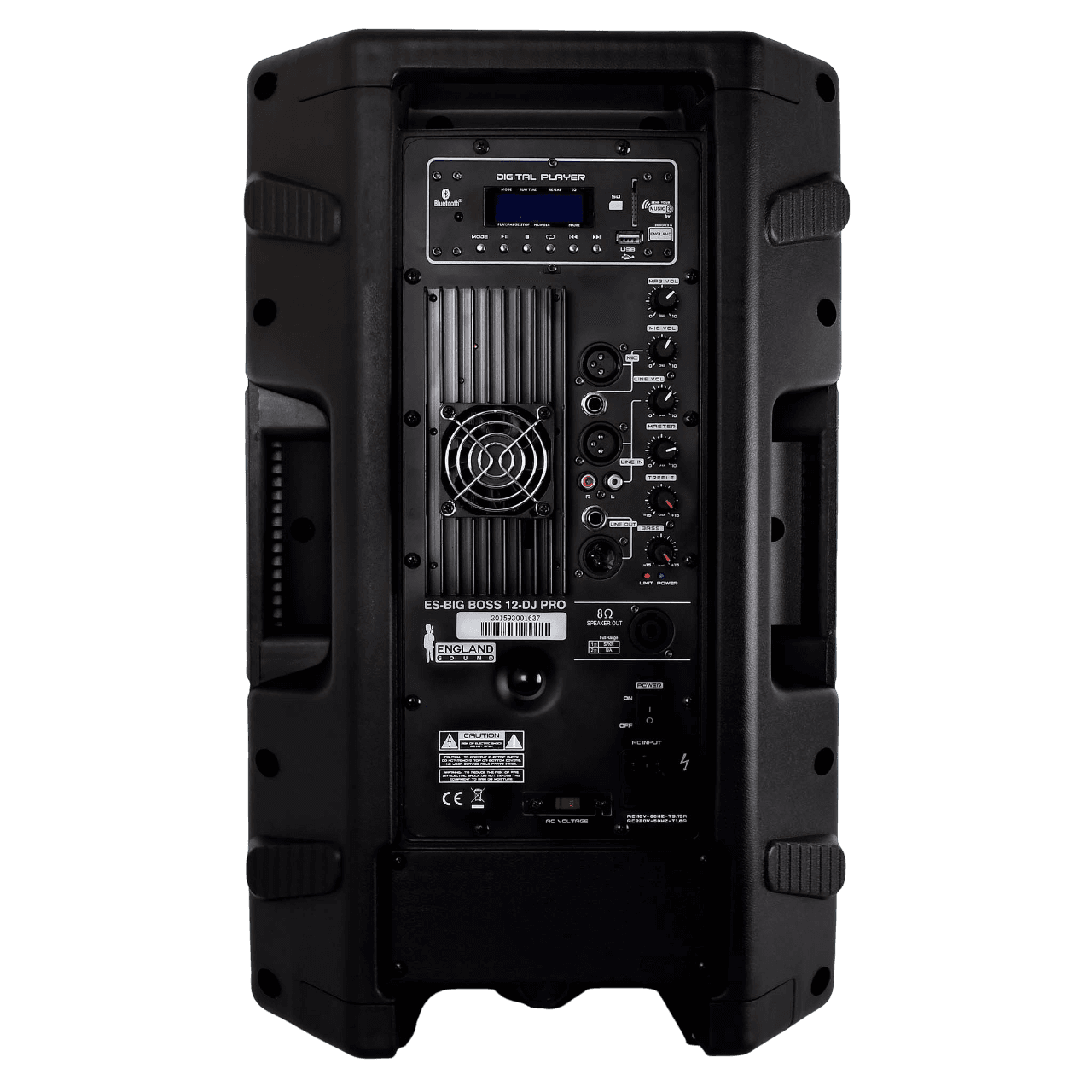 CAJA AMPLIFICADA 12 PULG., 250W RMS, 1 MIC 1/4 Y XLR, BASS & TREBLE, ENTRADA  XLR, RCA, SALIDA XLRS Y SPEAKON INCLUYE MICROFONO - Miniatura 3