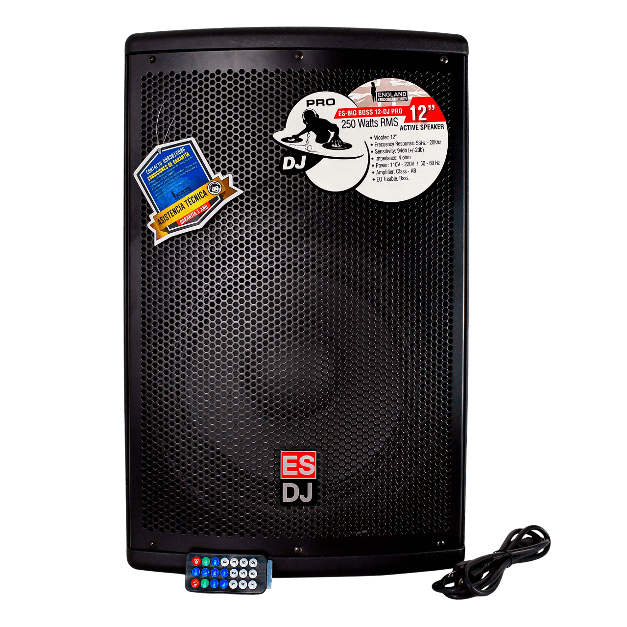 CAJA AMPLIFICADA 12 PULG., 250W RMS, 1 MIC 1/4 Y XLR, BASS & TREBLE, ENTRADA  XLR, RCA, SALIDA XLRS Y SPEAKON INCLUYE MICROFONO - Miniatura 6