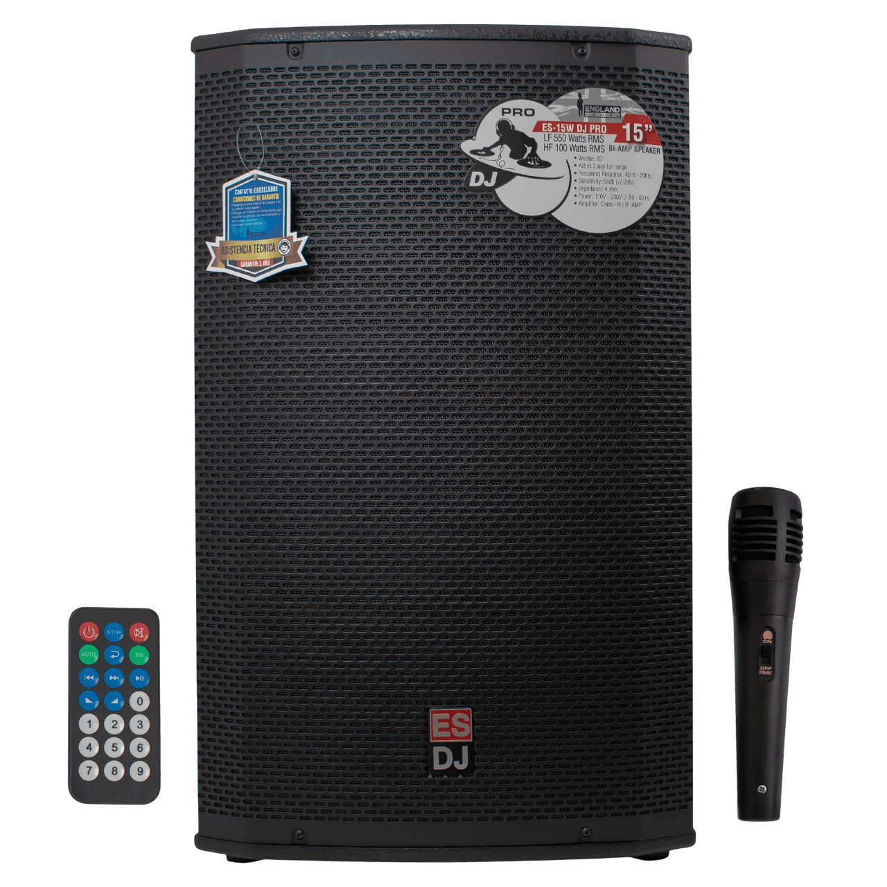 CAJA BI-AMPLIFICADA 15 PULG., 550W RMS LF/100W RMS HF, BT, USB, SD - Miniatura 7