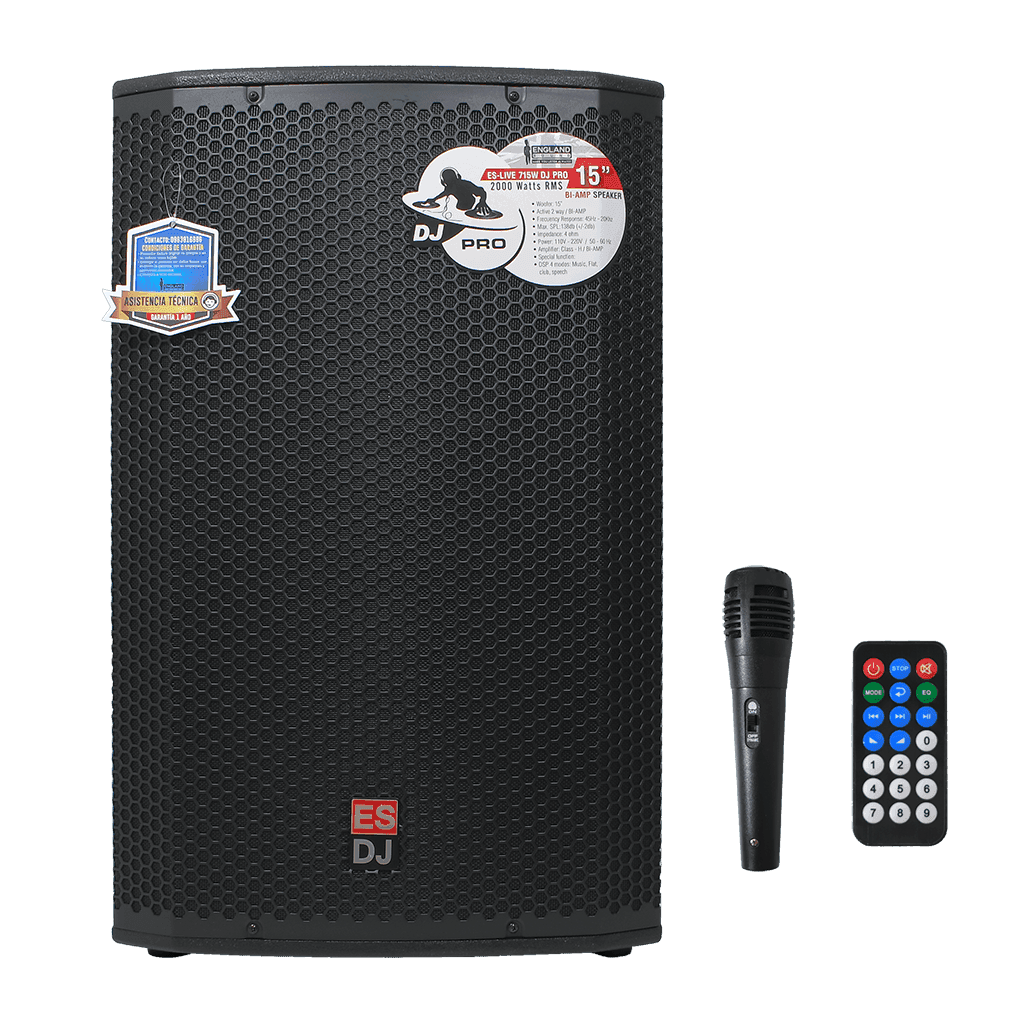 CAJA BI-AMPLIFICADA 15 PULG., 1800W RMS LF/200W RMS HF, BT, USB, SD,TWS, INCLUYE UN MICROFONO - Miniatura 10