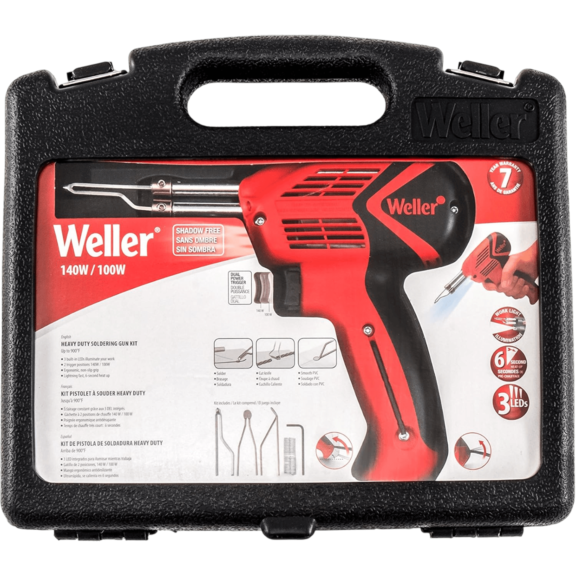PISTOLA WELLER PARA SOLDAR, 100W-140W, 110V/130V, CON ESTUCHE - Miniatura 6