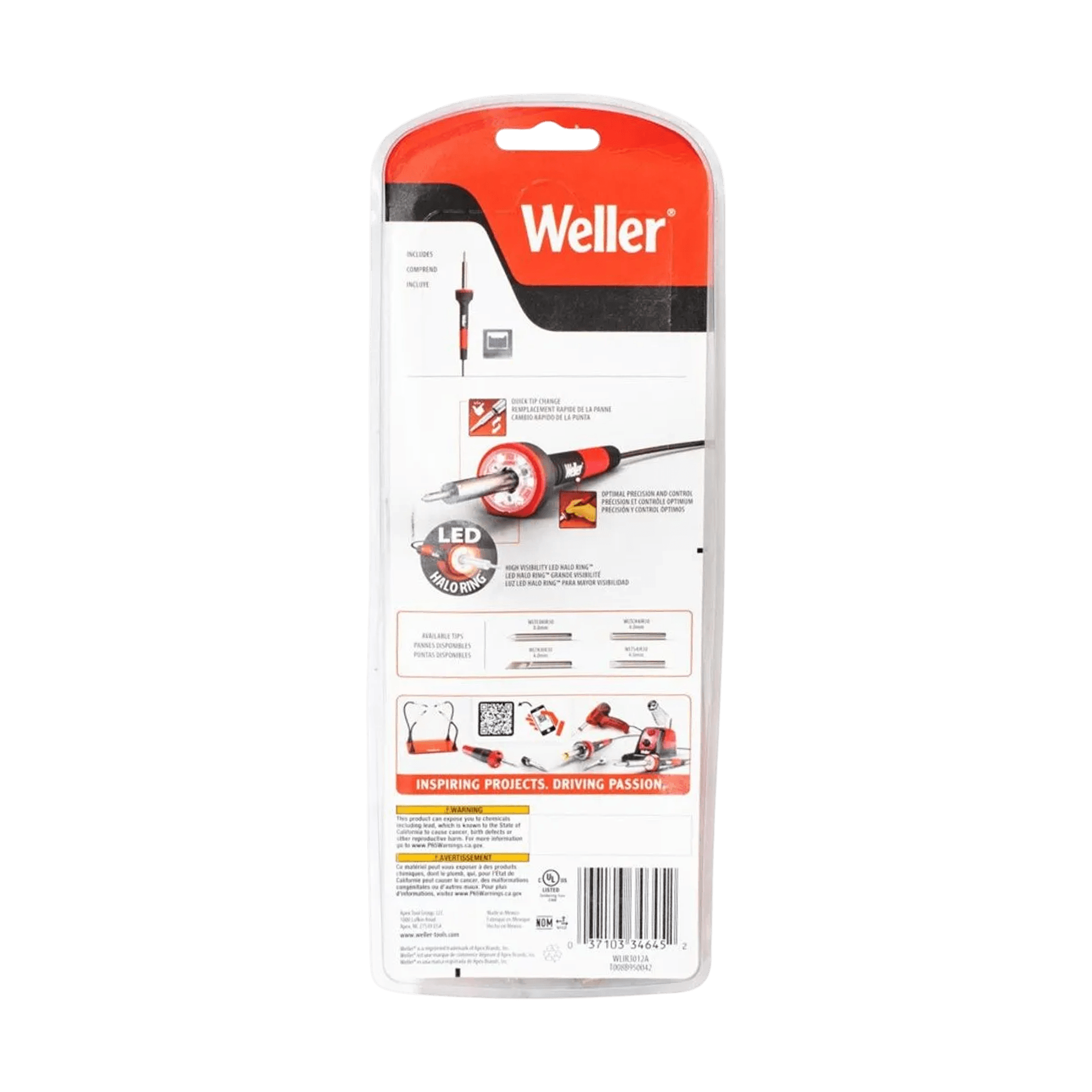 CAUTIN WELLER, 25 WATTS, PUNTA FINA, TIPO LAPIZ CON 3 LED DE ILUMINACION - Miniatura 3