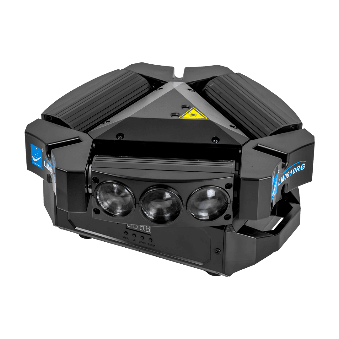 LUZ SPIDER LED/LASER, RGBW/RG, 9LEDX10W/120MW, DMX-512 19/51CH - Miniatura 5