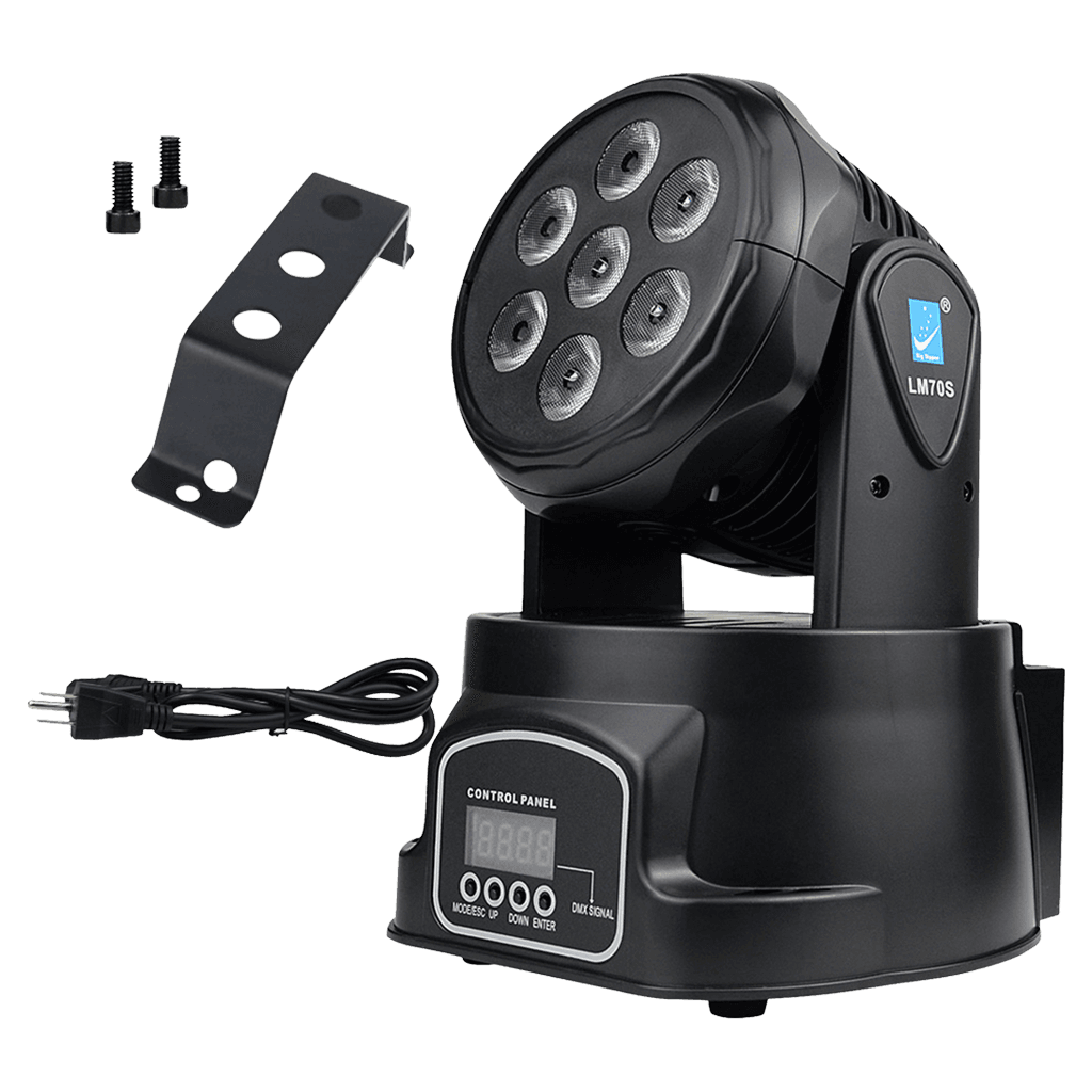 LUZ MINI ROBOTICA LED RGBW, 7LEDX8W, DMX-512 9/14CH