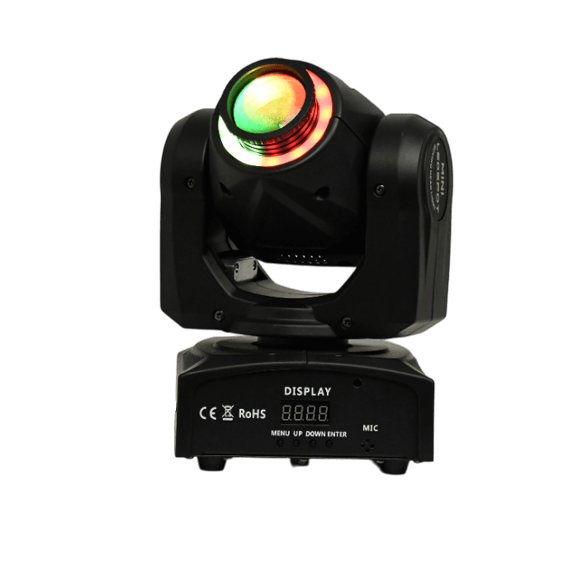 LUZ ROBOTICA CON RING LED, RGB, 7+1 GOBOS/12LED, 40W, EFECTO MULTIDISPARO, 7+1 PATRONES, DMX-512 10/12CH - Miniatura 2