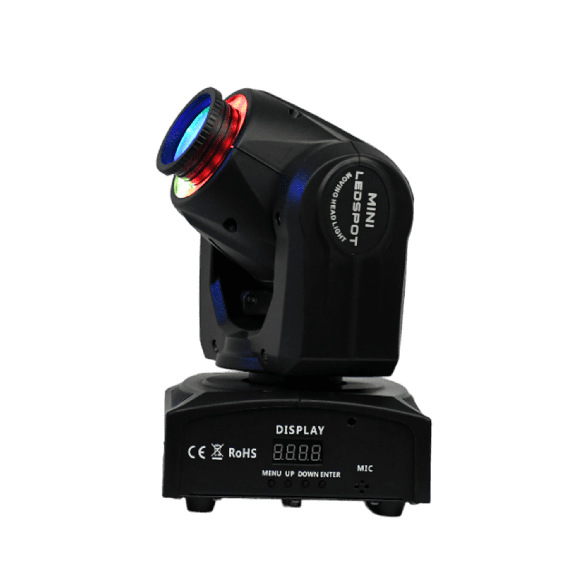 LUZ ROBOTICA CON RING LED, RGB, 7+1 GOBOS/12LED, 40W, EFECTO MULTIDISPARO, 7+1 PATRONES, DMX-512 10/12CH - Miniatura 7