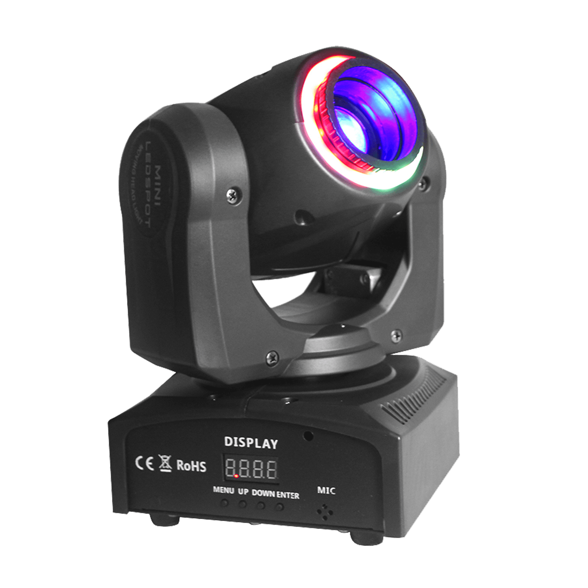 LUZ ROBOTICA CON RING LED, RGB, 7+1 GOBOS/12LED, 40W, EFECTO CALEIDOSCOPIO, 7+1 PATRONES, DMX-512 10/12CH - Miniatura 2