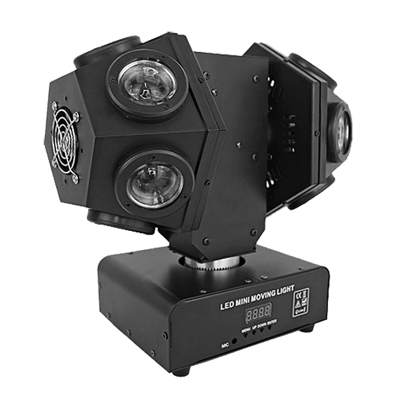 LUZ ROBOTICA DE DOBLE CABEZAL, RGBW, 10LEDX12W, DMX-512