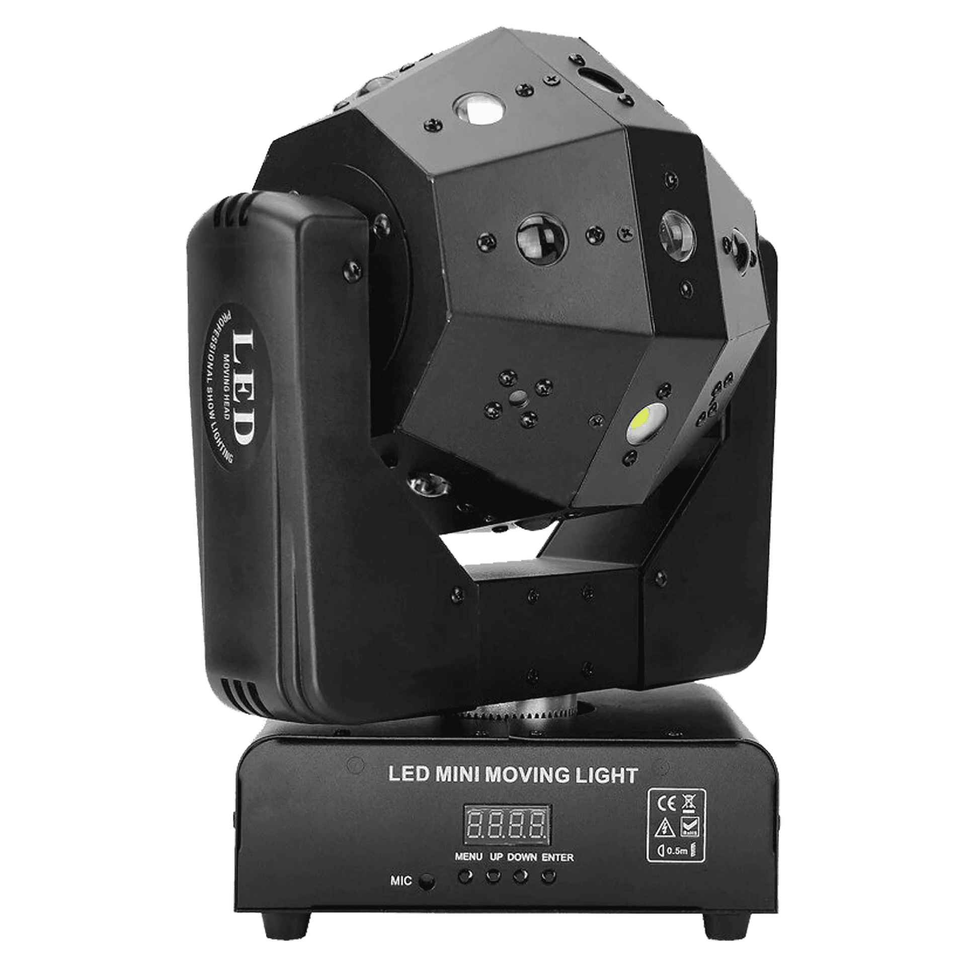 LUZ ROBOTICA HEXAGONAL CON LASERY FLASH, RGBW/RG/STROBO, 16LEDX3W/2X150MW/4X15W, DMX-512 - Miniatura 4
