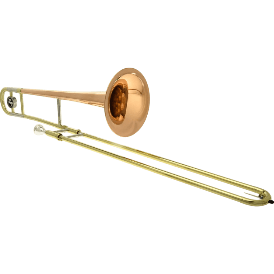 TROMBON TENOR DE VARA, ACABADO DORADO LAQUEADO, INCLUYE BOQUILLA Y ESTUCHE - Miniatura 2
