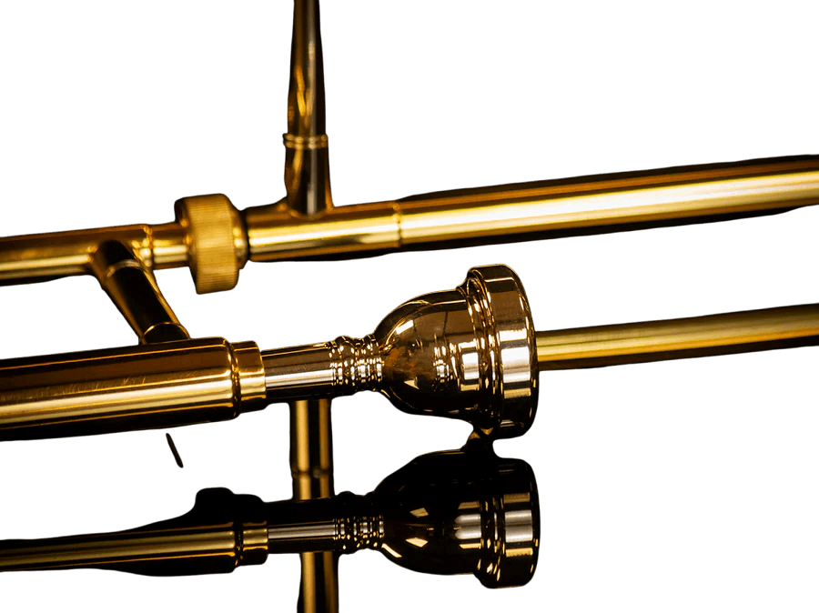 TROMBON TENOR DE VARA, ACABADO DORADO LAQUEADO, INCLUYE BOQUILLA Y ESTUCHE - Miniatura 4