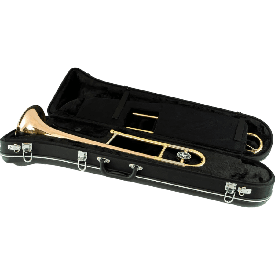 TROMBON TENOR DE VARA, ACABADO DORADO LAQUEADO, INCLUYE BOQUILLA Y ESTUCHE - Miniatura 9