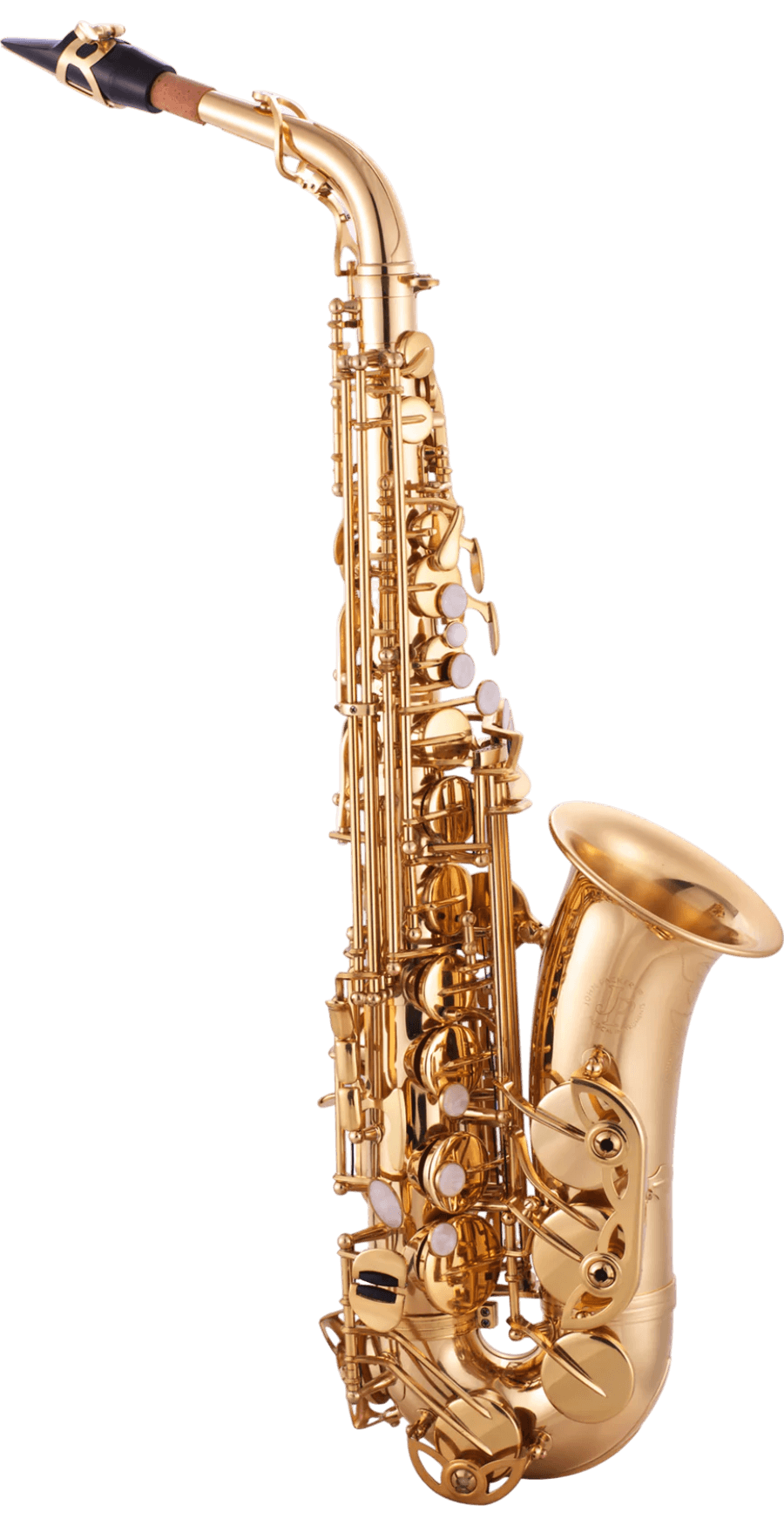 SAXOFON ALTO, ACABADO DORADO LAQUEADO, INCLUYE BOQUILLA CON ABRASADERA, CORREA Y ESTUCHE - Miniatura 2