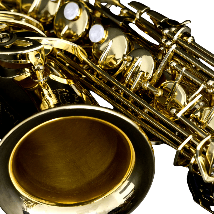 SAXOFON ALTO, ACABADO DORADO LAQUEADO, INCLUYE BOQUILLA CON ABRASADERA, CORREA Y ESTUCHE - Miniatura 6