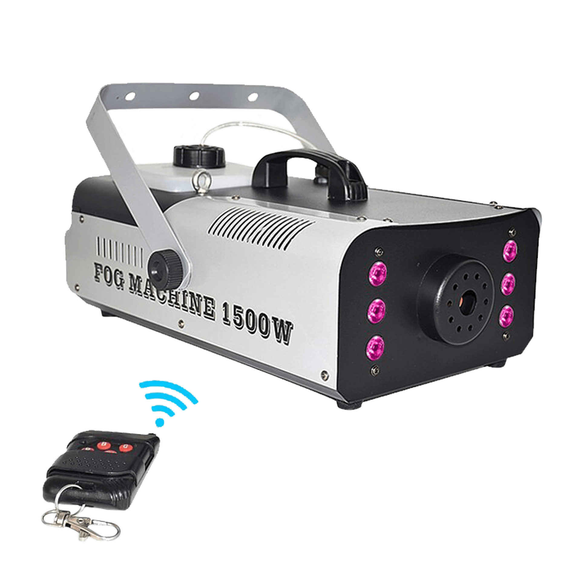 MAQUINA DE HUMO CON LUCES LED, RGB, 1500W, 6LEDX3W, INCLUYE CONTROL REMOTO INALAMBRICO Y DE CABLE - Miniatura 4