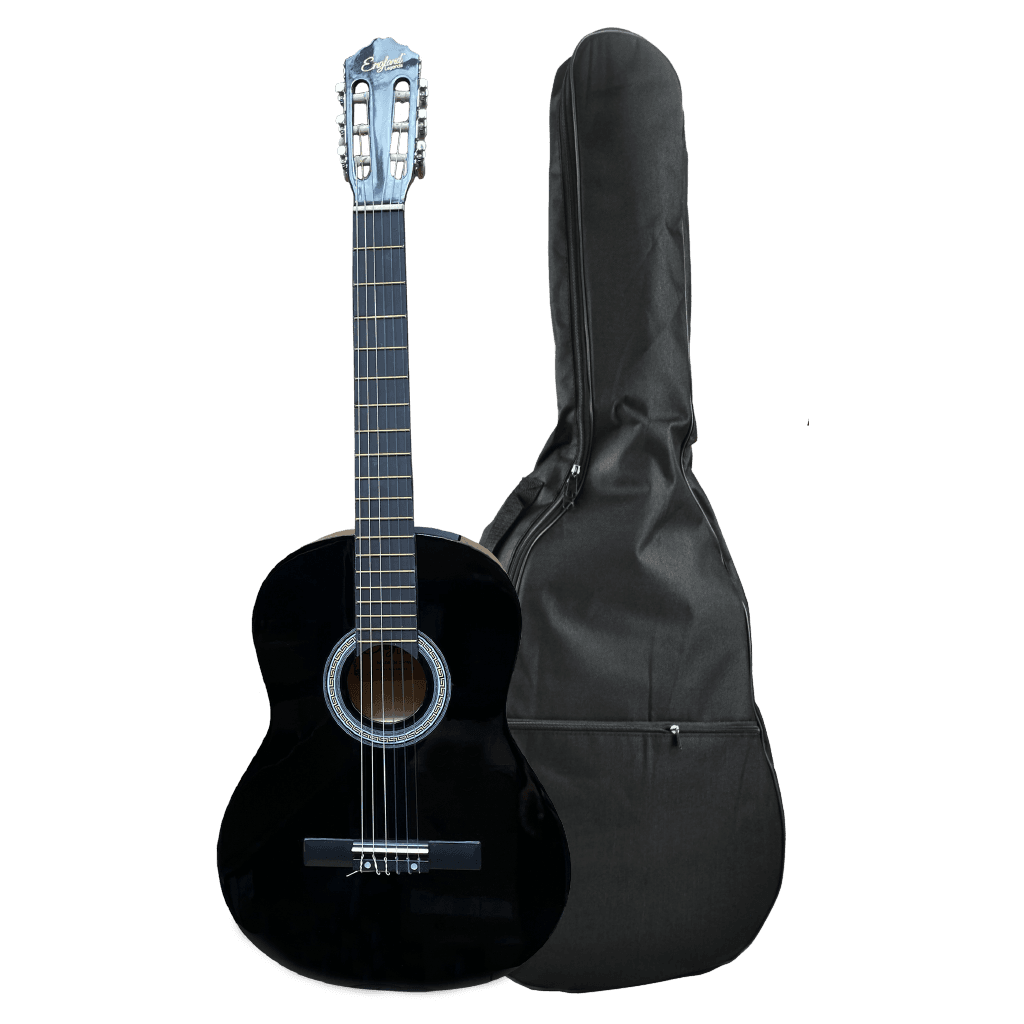 GUITARRA ELECTROCLASICA 39", COLOR NEGRO, INCLUYE  BOLSO, SET DE CUERDAS, CAPO TRASTE, AFINADOR, CORREA, VITELA Y ENRROLLADOR DE CUERDAS