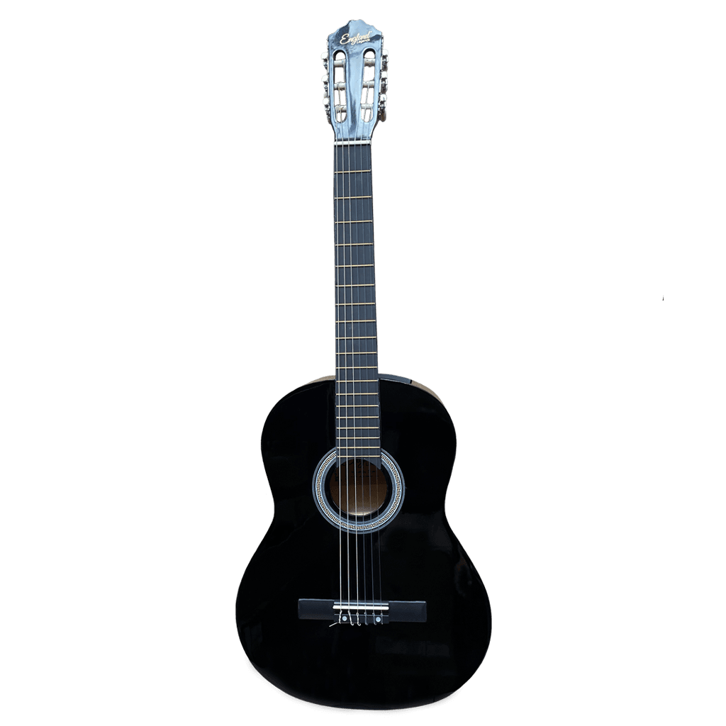 GUITARRA CLASICA 39", COLOR NEGRO,INCLUYE  BOLSO, UN JUEGO DE CUERDAS DE REPUESTO, CAPO TRASTE, AFINADOR, CORREA, VITELA Y ENRROLLADOR DE CUERDAS