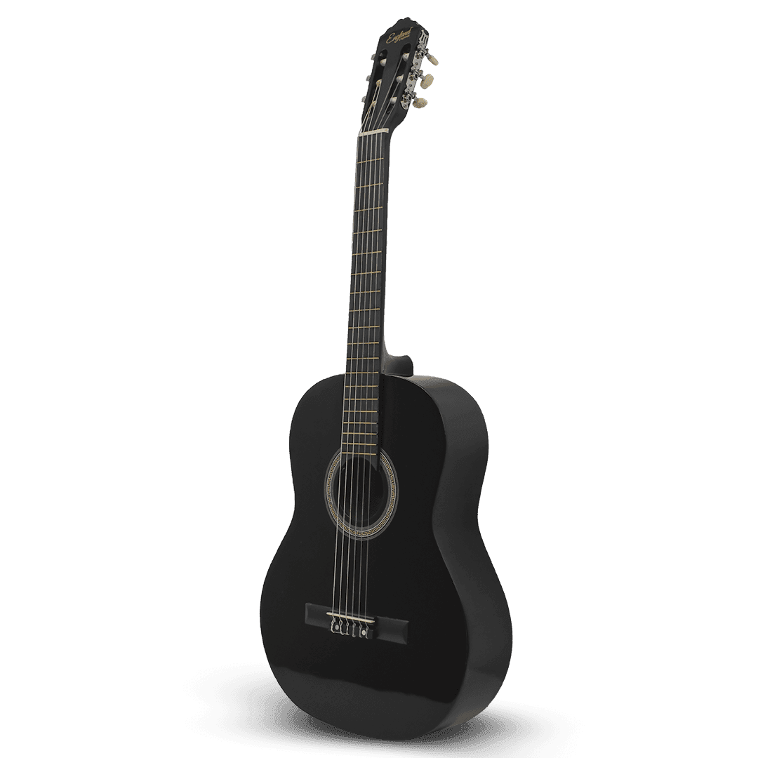 GUITARRA CLASICA 39", COLOR NEGRO,INCLUYE  BOLSO, UN JUEGO DE CUERDAS DE REPUESTO, CAPO TRASTE, AFINADOR, CORREA, VITELA Y ENRROLLADOR DE CUERDAS - Miniatura 4