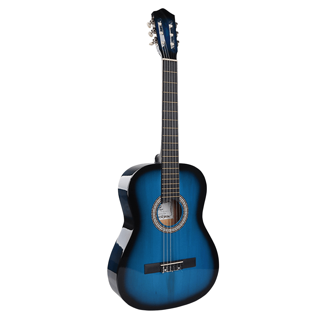 GUITARRA CLASICA 36", COLOR AZUL, INCLUYE BOLSO Y CUERDAS DE RESPUESTO