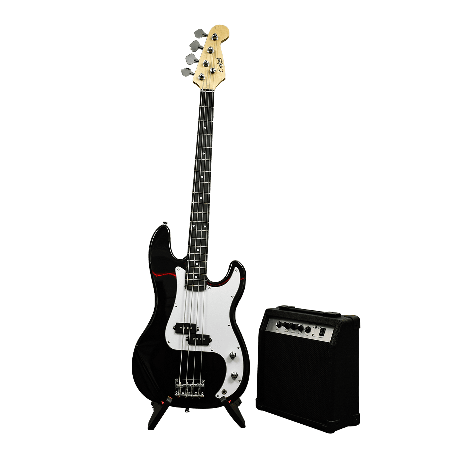 BAJO ELECTRICO 4 CUERDAS, TIPO PRECISION BASS COLOR NEGRO, INCLUYE BOLSO, CUERDAS DE REPUESTO, CABLE, CORREA, AFINADOR, SOPORTE - Miniatura 6