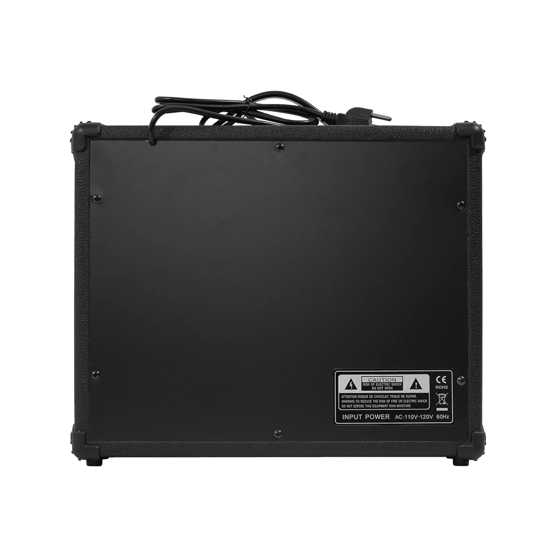 AMPLIFICADOR PARA GUITARRA ELECTRICA DE 30W, EQ BASS, MEDIO Y TREBLE, EFECTO DE DRIVE, 2 ENTRADAS JACK 6.3 MM, ENTRADA AUX Y AUDIFONOS - Miniatura 3