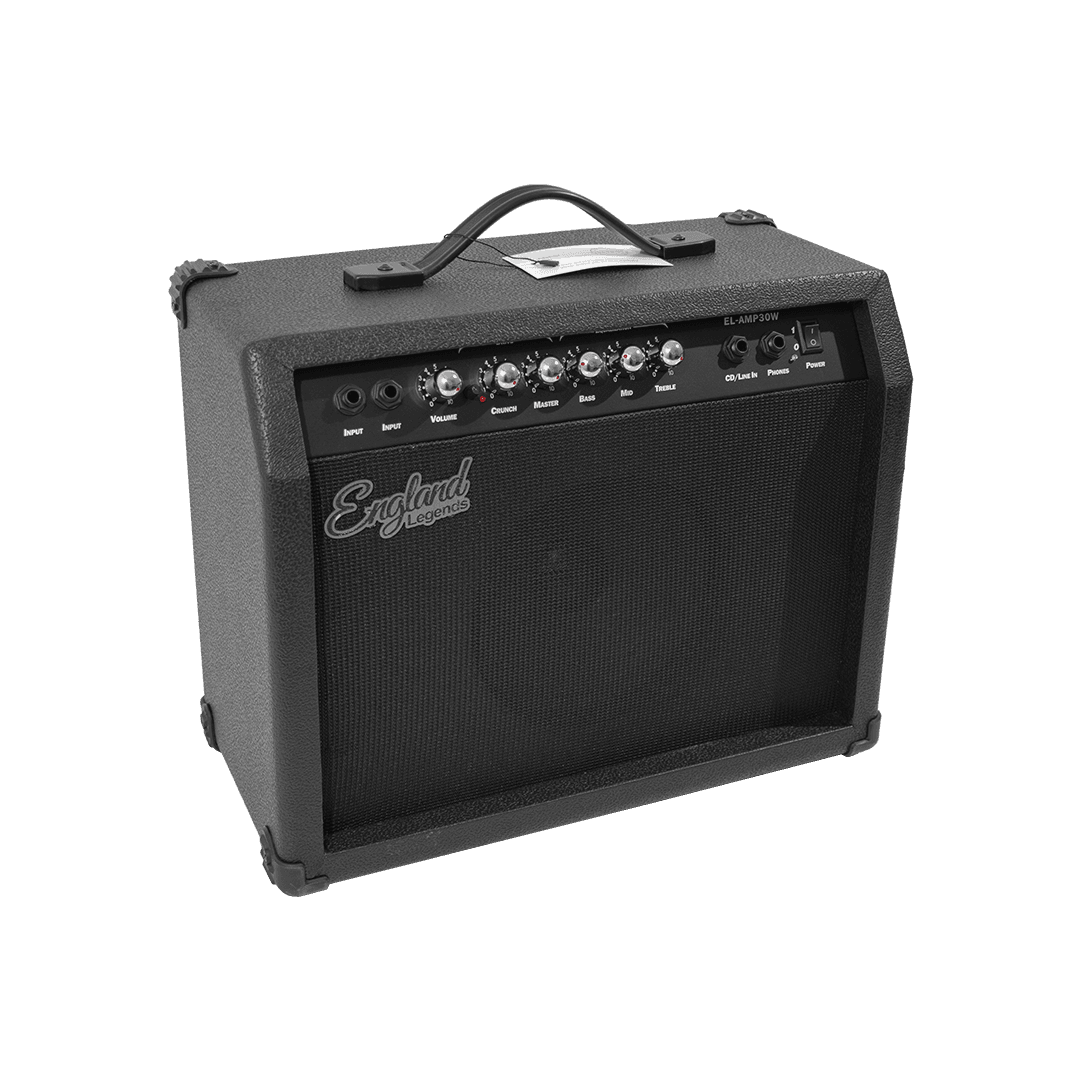 AMPLIFICADOR PARA GUITARRA ELECTRICA DE 30W, EQ BASS, MEDIO Y TREBLE, EFECTO DE DRIVE, 2 ENTRADAS JACK 6.3 MM, ENTRADA AUX Y AUDIFONOS - Miniatura 4