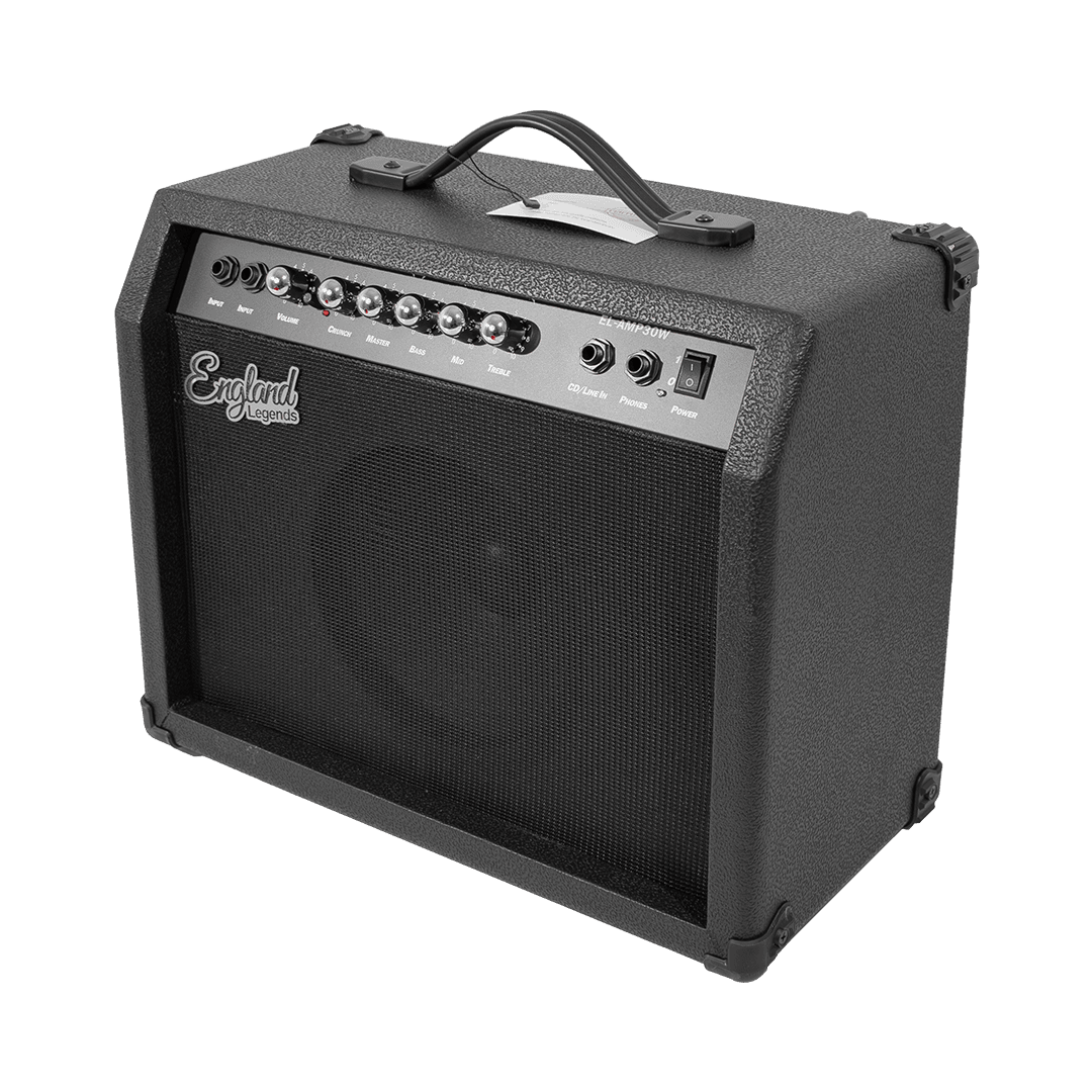 AMPLIFICADOR PARA GUITARRA ELECTRICA DE 30W, EQ BASS, MEDIO Y TREBLE, EFECTO DE DRIVE, 2 ENTRADAS JACK 6.3 MM, ENTRADA AUX Y AUDIFONOS - Miniatura 5