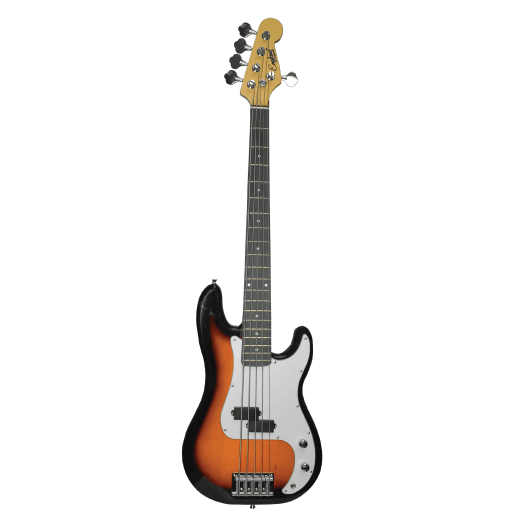 BAJO ELECTRICO 5 CUERDAS TIPO PRECISION BASS COLOR AMARILLO, INCLUYE BOLSO Y CUERDAS DE REPUESTO