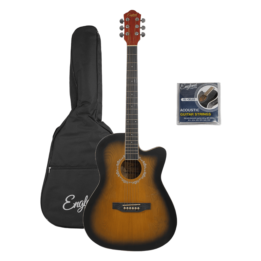 GUITARRA ELECTROACUSTCA ESCALA 39", COLOR CAFE, INCLUYE BOLSO, SET DE CUERDAS - Miniatura 2